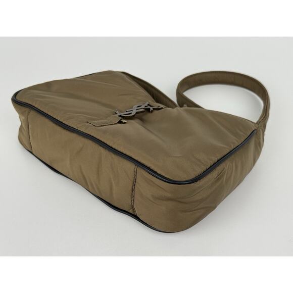 Saint Laurent Le 5 À 7 Hobo Bag Green Econyl Nylon with Bronze Hardware C-6 - Picture 9 of 16